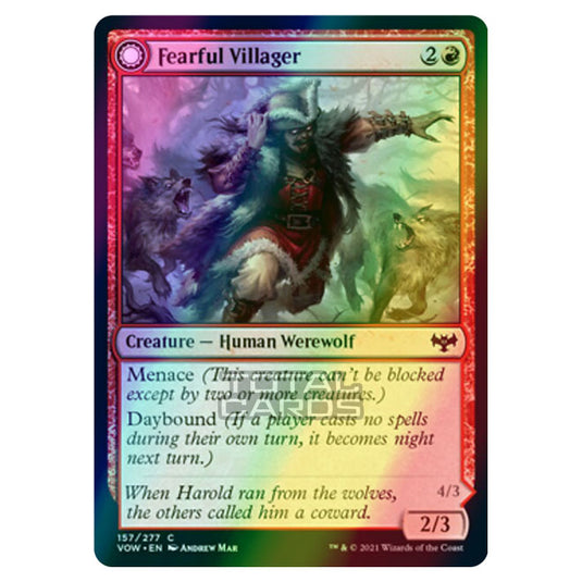 Magic The Gathering - Innistrad - Crimson Vow - Fearful Villager // Fearsome Werewolf - 157/277 (Foil)