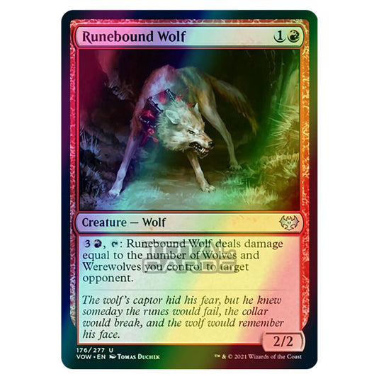 Magic The Gathering - Innistrad - Crimson Vow - Runebound Wolf - 176/277 (Foil)