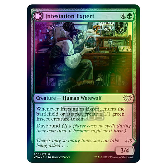 Magic The Gathering - Innistrad - Crimson Vow - Infestation Expert // Infested Werewolf - 206/277 (Foil)