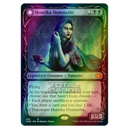 Magic The Gathering - Innistrad - Crimson Vow - Henrika Domnathi // Henrika, Infernal Seer - 293/277 (Foil)