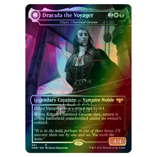 Magic The Gathering - Innistrad - Crimson Vow - Edgar, Charmed Groom // Edgar Markov's Coffin - [Dracula the Voyager // Casket of Native Earth] - 341/277 (Foil)