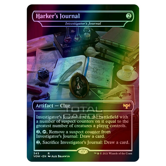 Magic The Gathering - Innistrad - Crimson Vow - Investigator's Journal - [Harker's Journal] - 345/277 (Foil)