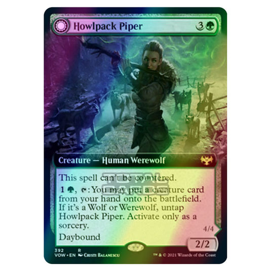 Magic The Gathering - Innistrad - Crimson Vow - Howlpack Piper // Wildsong Howler - 392/277 (Foil)