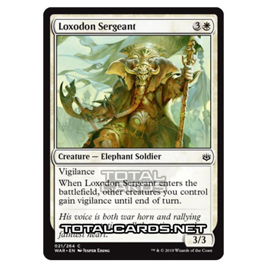 Magic The Gathering - War of The Spark - Loxodon Sergeant - 21/264 Magic The Gathering - War of The Spark - Loxodon Sergeant - 21/264