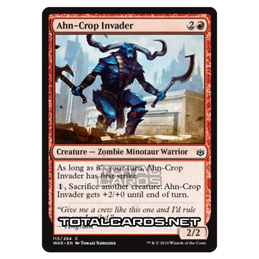 Magic The Gathering - War of The Spark - Ahn-Crop Invader - 113/264