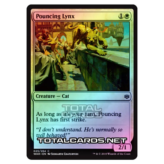 Magic The Gathering - War of The Spark - Pouncing Lynx - 25/264 (Foil)