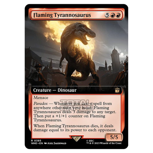 Magic The Gathering - Universes Beyond - Doctor Who - Flaming Tyrannosaurus (Extended Art) - 0385