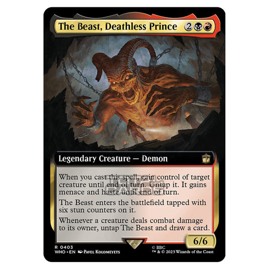 Magic The Gathering - Universes Beyond - Doctor Who - The Beast, Deathless Prince (Extended Art) - 0403