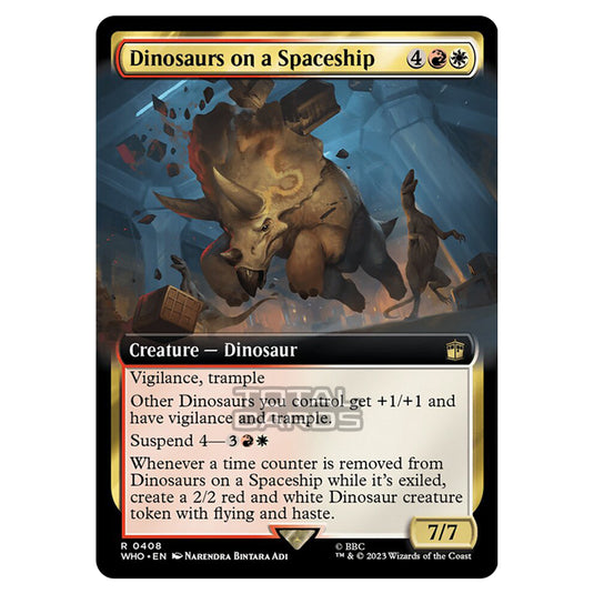 Magic The Gathering - Universes Beyond - Doctor Who - Dinosaurs on a Spaceship (Extended Art) - 0408