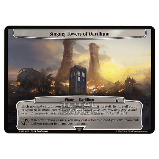 Magic The Gathering - Universes Beyond - Doctor Who - Singing Towers of Darillium (Planar Card) - 0598