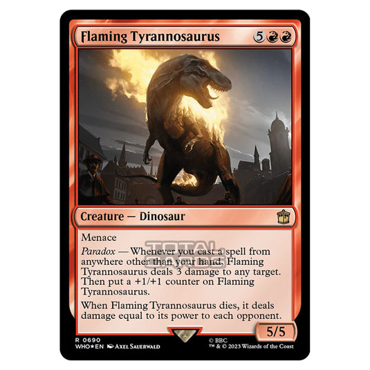 Magic The Gathering - Universes Beyond - Doctor Who - Flaming Tyrannosaurus (Surge Foil) - 0690