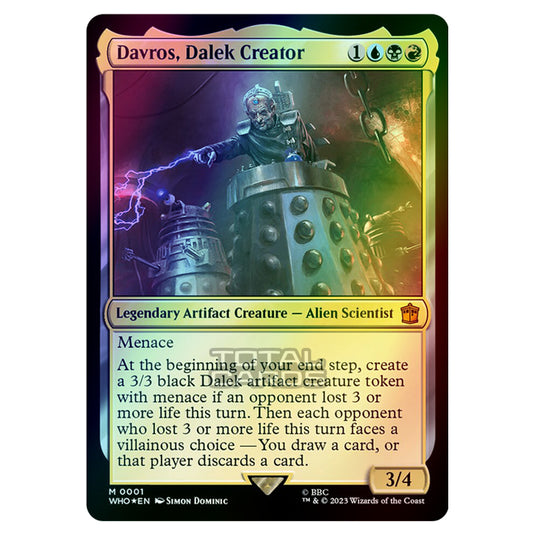 Magic The Gathering - Universes Beyond - Doctor Who - Davros, Dalek Creator (Commander) - 0001 (Foil)