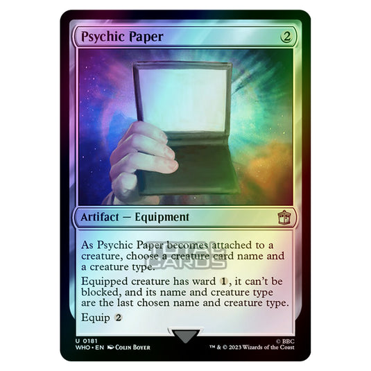 Magic The Gathering - Universes Beyond - Doctor Who - Psychic Paper - Magic The Gathering - Universes Beyond - Doctor Who - Psychic Paper -