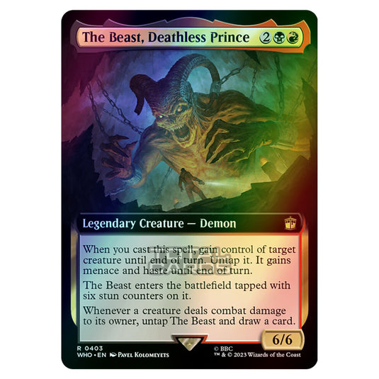 Magic The Gathering - Universes Beyond - Doctor Who - The Beast, Deathless Prince (Extended Art) - 0403 (Foil)