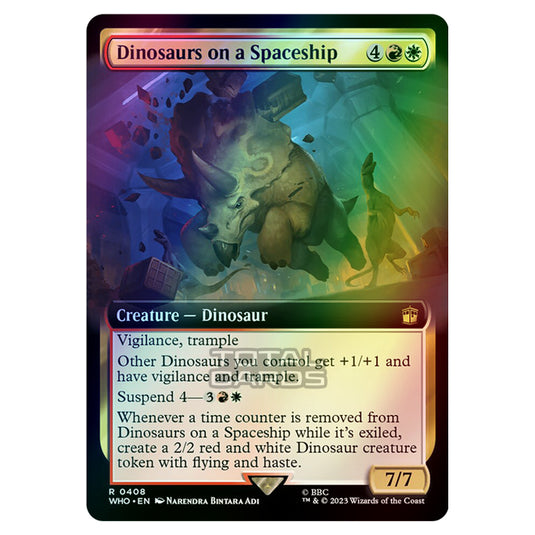 Magic The Gathering - Universes Beyond - Doctor Who - Dinosaurs on a Spaceship (Extended Art) - 0408 (Foil)