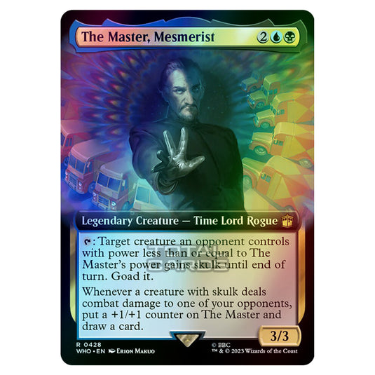 Magic The Gathering - Universes Beyond - Doctor Who - The Master, Mesmerist (Extended Art) - 0428 (Foil)