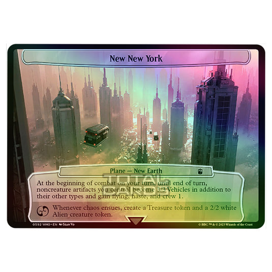 Magic The Gathering - Universes Beyond - Doctor Who - New New York (Planar Card) - 0592 (Foil)