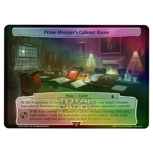 Magic The Gathering - Universes Beyond - Doctor Who - Prime Minister's Cabinet Room (Planar Card) - 0596 (Foil)