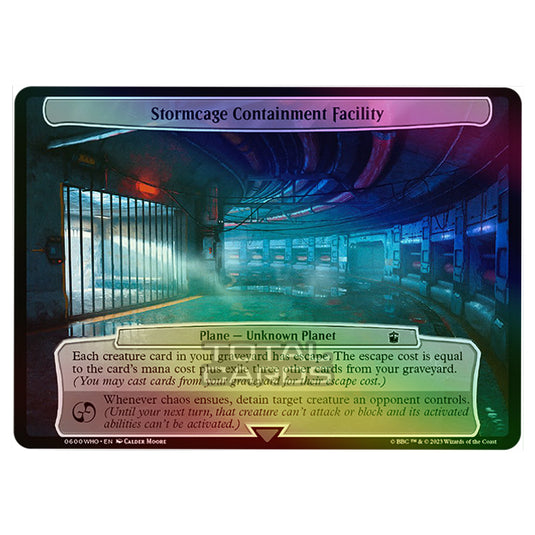 Magic The Gathering - Universes Beyond - Doctor Who - Stormcage Containment Facility (Planar Card) - 0600 (Foil)