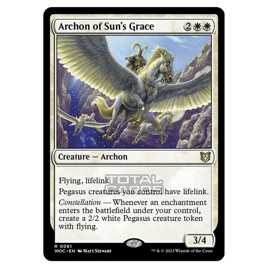 Magic The Gathering - Wilds of Eldraine - Commander - Archon of Sun's Grace - 0061