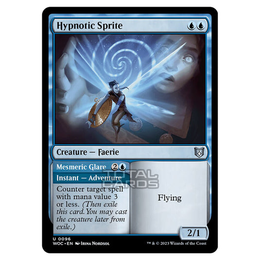 Magic The Gathering - Wilds of Eldraine - Commander - Hypnotic Sprite / Mesmeric Glare - 0096