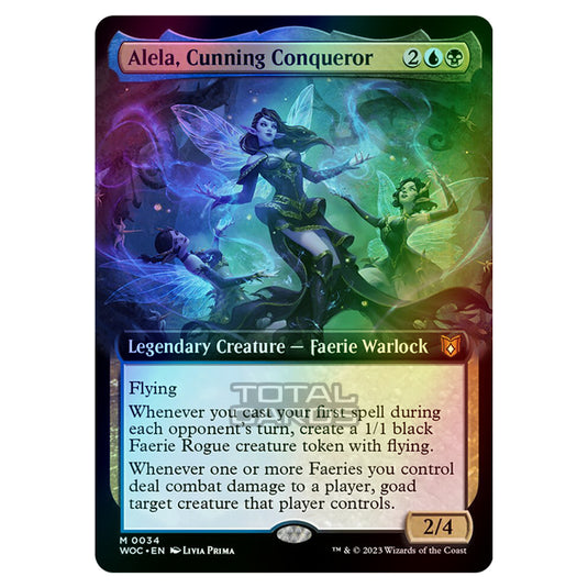 Magic The Gathering - Wilds of Eldraine - Commander - Alela, Cunning Conqueror (Extended Art) - 0034 (Foil)