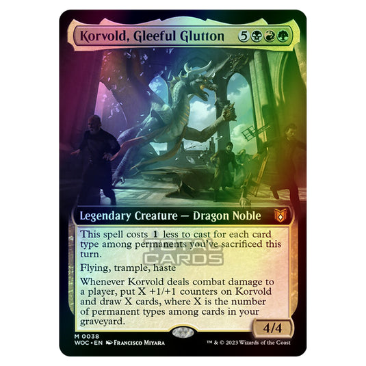 Magic The Gathering - Wilds of Eldraine - Commander - Korvold, Gleeful Glutton (Extended Art) - 0038 (Foil)
