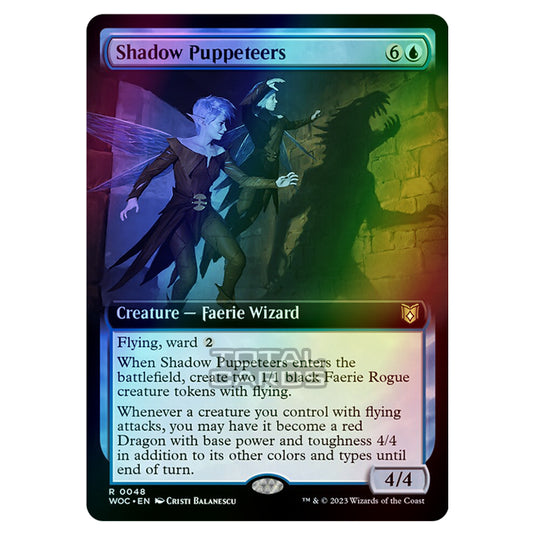 Magic The Gathering - Wilds of Eldraine - Commander - Shadow Puppeteers (Extended Art) - 0048 (Foil)