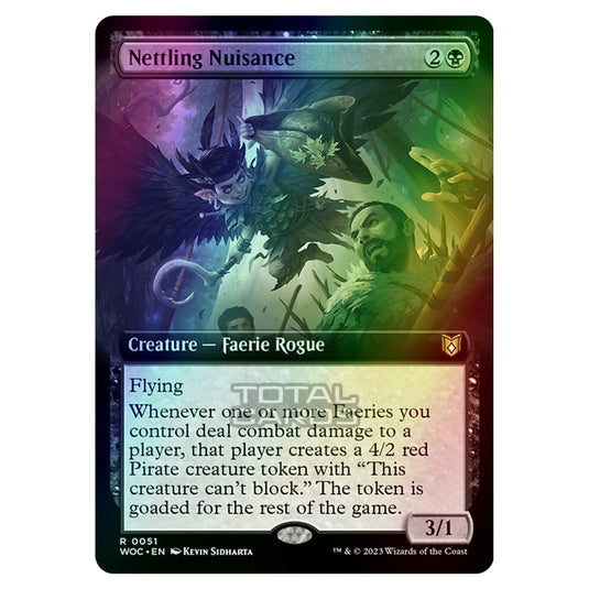 Magic The Gathering - Wilds of Eldraine - Commander - Nettling Nuisance (Extended Art) - 0051 (Foil)