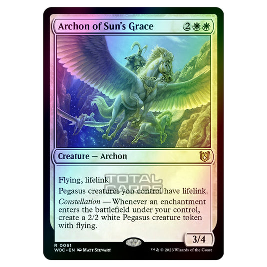 Magic The Gathering - Wilds of Eldraine - Commander - Archon of Sun's Grace - 0061 (Foil)