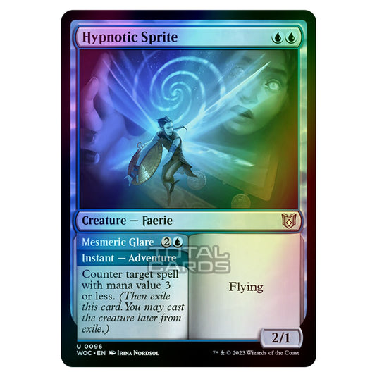 Magic The Gathering - Wilds of Eldraine - Commander - Hypnotic Sprite / Mesmeric Glare - 0096 (Foil)