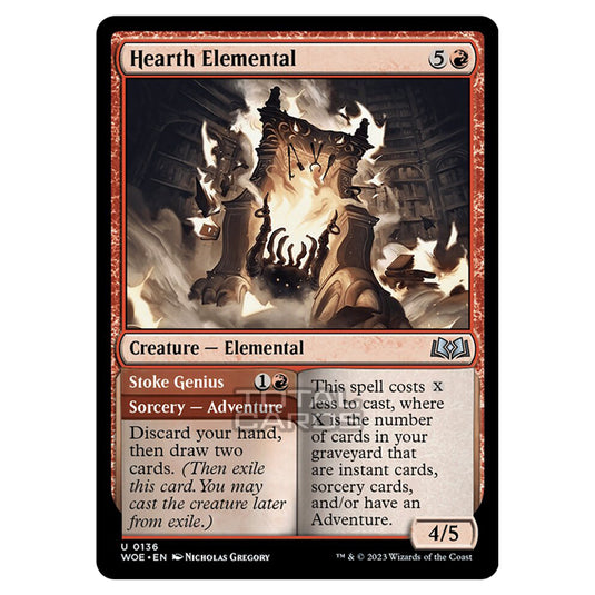 Magic The Gathering - Wilds of Eldraine - Hearth Elemental / Stoke Genius - 136