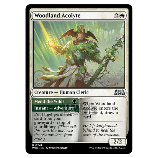 Magic The Gathering - Wilds of Eldraine - Woodland Acolyte / Mend the Wilds - 241