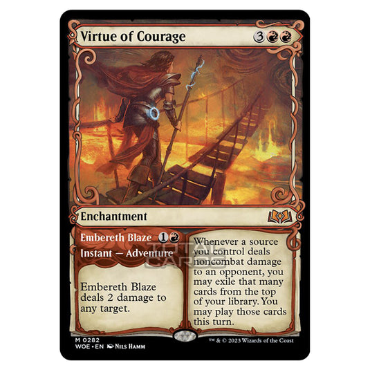 Magic The Gathering - Wilds of Eldraine - Virtue of Courage / Embereth Blaze (Showcase Card) - 282