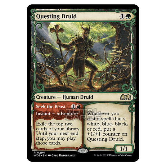 Magic The Gathering - Wilds of Eldraine - Questing Druid / Seek the Beast (Showcase Card) - 294