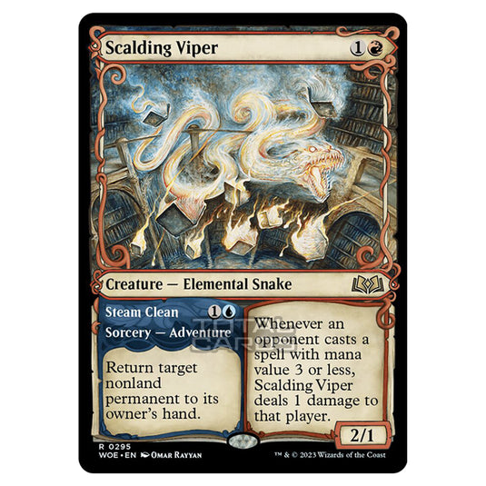 Magic The Gathering - Wilds of Eldraine - Scalding Viper / Steam Clean (Showcase Card) - 295