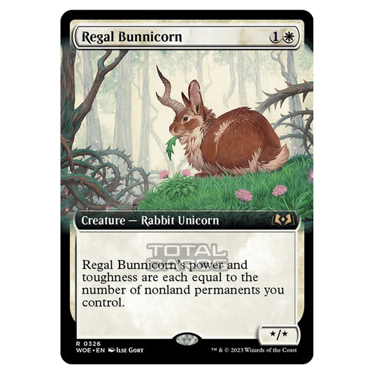 Magic The Gathering - Wilds of Eldraine - Regal Bunnicorn (Extended Art Card) - 326