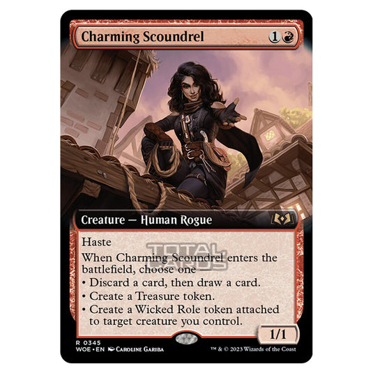 Magic The Gathering - Wilds of Eldraine - Charming Scoundrel (Extended Art Card) - 345