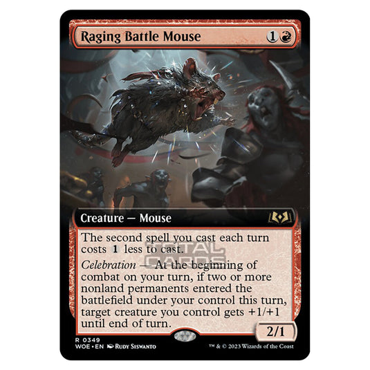 Magic The Gathering - Wilds of Eldraine - Raging Battle Mouse (Extended Art Card) - 349