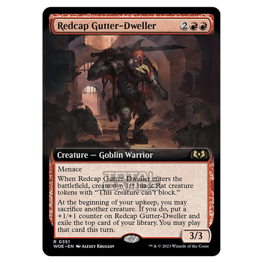 Magic The Gathering - Wilds of Eldraine - Redcap Gutter-Dweller (Extended Art Card) - 351