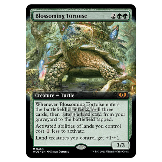 Magic The Gathering - Wilds of Eldraine - Blossoming Tortoise (Extended Art Card) - 354