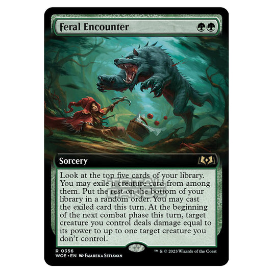 Magic The Gathering - Wilds of Eldraine - Feral Encounter (Extended Art Card) - 356