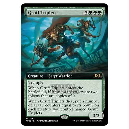 Magic The Gathering - Wilds of Eldraine - Gruff Triplets (Extended Art Card) - 357