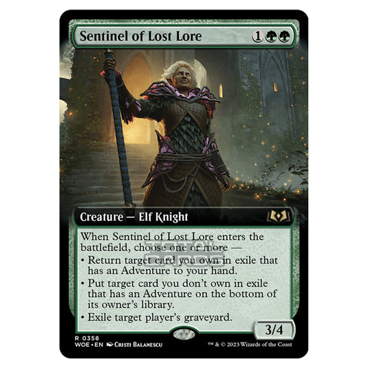 Magic The Gathering - Wilds of Eldraine - Sentinel of Lost Lore (Extended Art Card) - 358