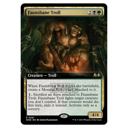 Magic The Gathering - Wilds of Eldraine - Faunsbane Troll (Extended Art Card) - 361