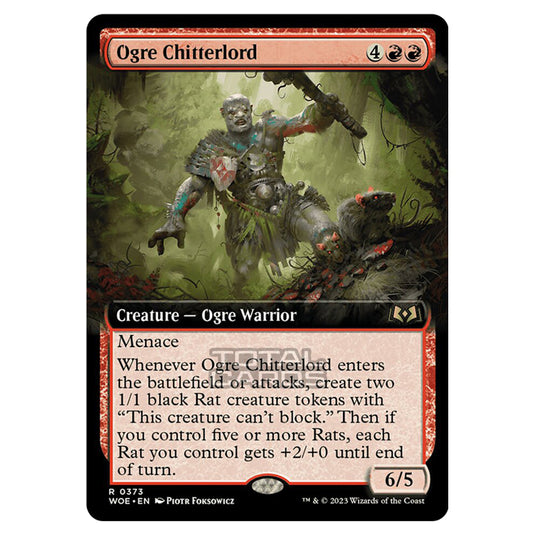 Magic The Gathering - Wilds of Eldraine - Ogre Chitterlord (Extended Art Card) - 373