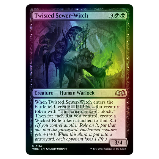 Magic The Gathering - Wilds of Eldraine - Twisted Sewer-Witch - 114 (Foil)