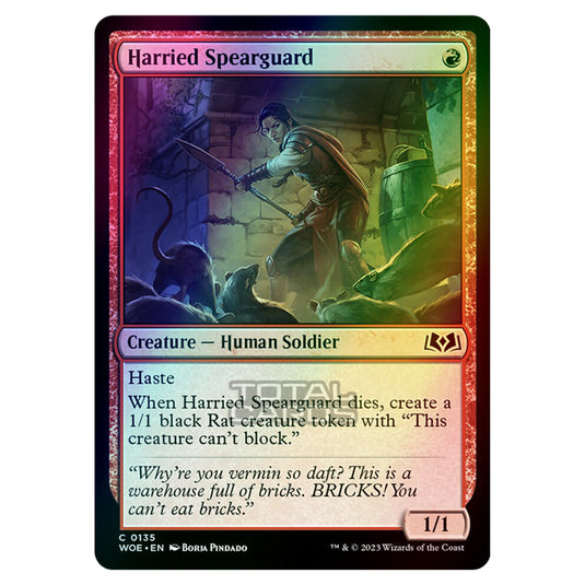 Magic The Gathering - Wilds of Eldraine - Harried Spearguard - 135 (Foil)