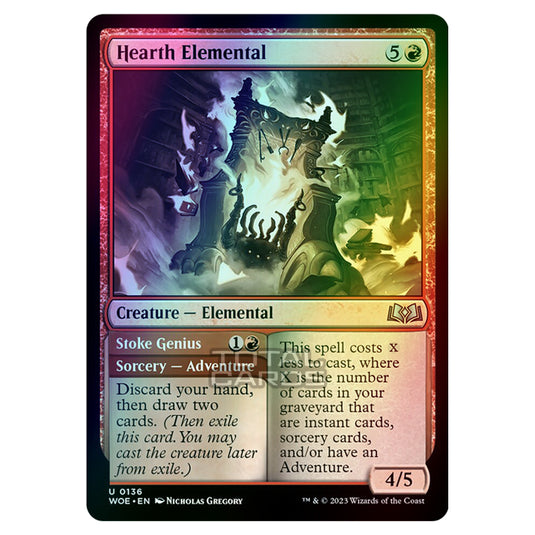 Magic The Gathering - Wilds of Eldraine - Hearth Elemental / Stoke Genius - 136 (Foil)