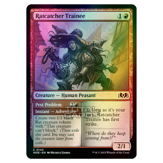 Magic The Gathering - Wilds of Eldraine - Ratcatcher Trainee / Pest Problem - 144 (Foil)